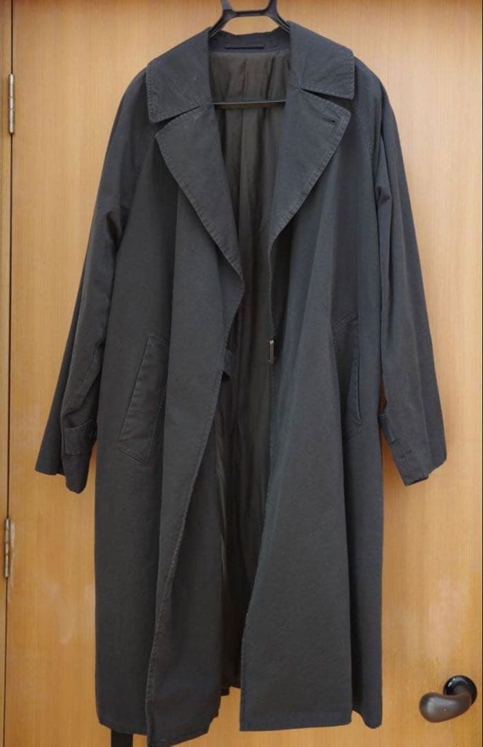 コモリcomoli ウォッシュドタイロッケンコート　黒　サイズ2