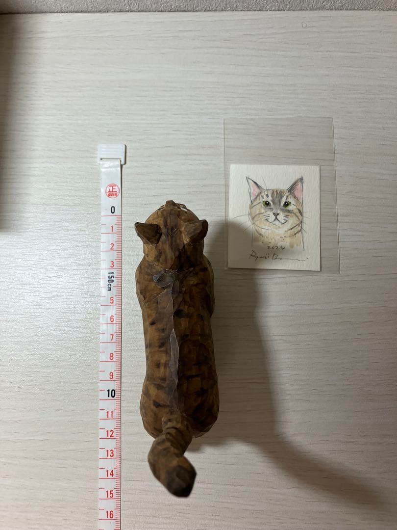 【希少】バンナイリョウジ　木彫り猫