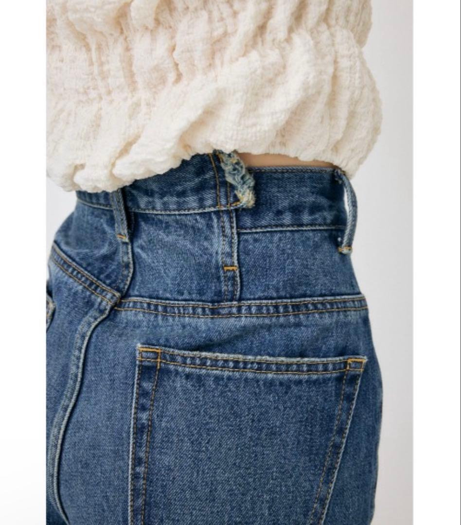 あ*ん様 MOUSSY クロスウエストワイドストレート　デニム