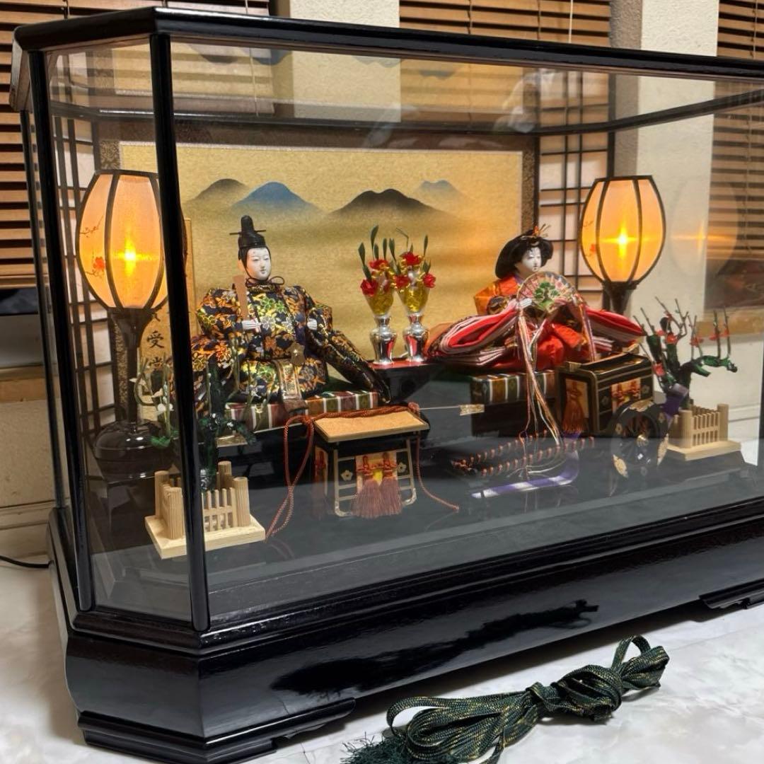 三五極上親王飾ケース　御所駕籠付　伝統的 雛人形 大きめ 文部大臣特別賞受賞