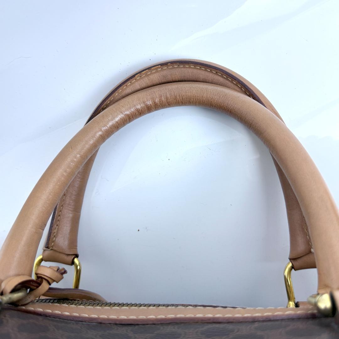 美品 セリーヌ ボストンバッグ マカダム モノグラム 嘉手納 鍵 大容量 旅行