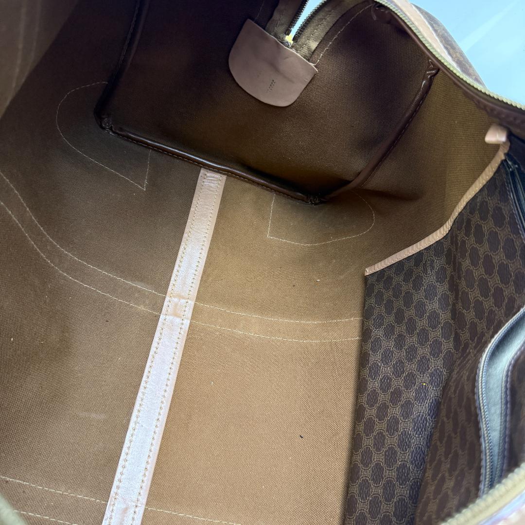 美品 セリーヌ ボストンバッグ マカダム モノグラム 嘉手納 鍵 大容量 旅行