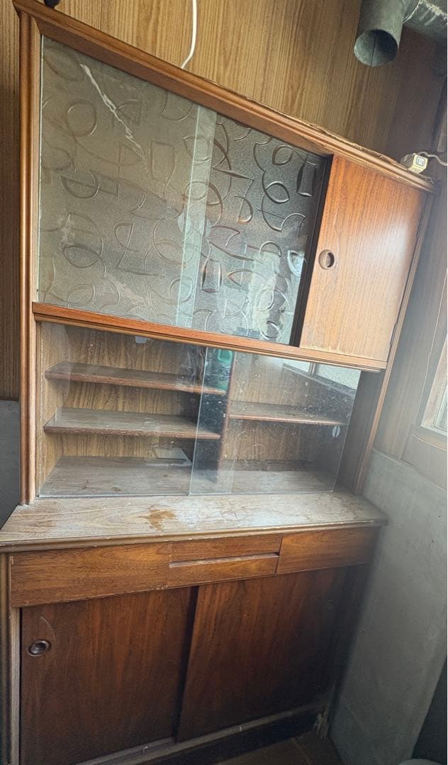 水屋箪笥　食器棚　昭和レトロ　茶箪笥