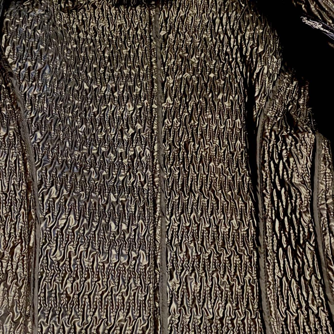 美品＊EMPORIO ARMANI＊ジップアップ 黒シワ加工 ジャケット XS