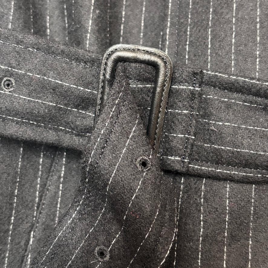 美品　RING JACKET トレンチコート ダブル　日本製　ウール　黒　ベルト