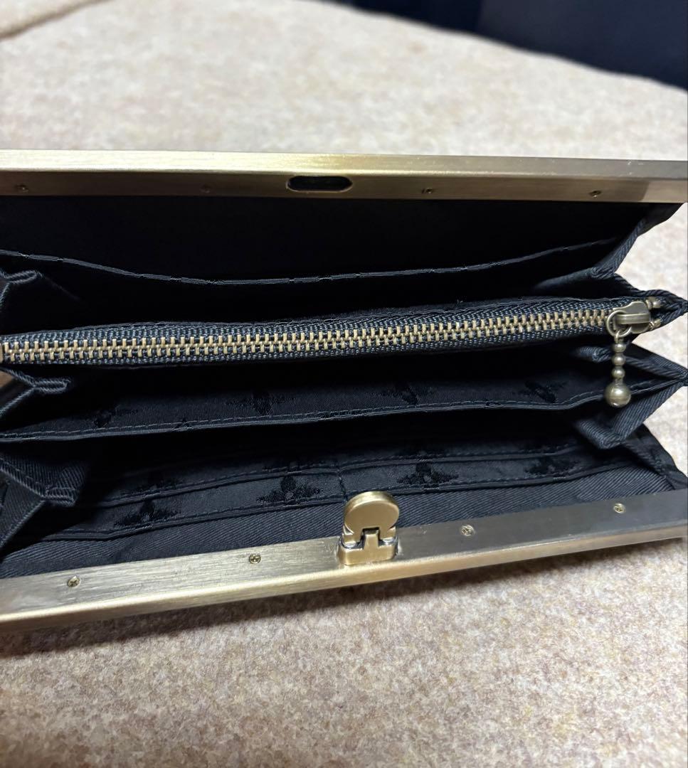 よっち様 ビスコース生地 がま口ショルダーバッグ ブラウン がま口長財布 2点