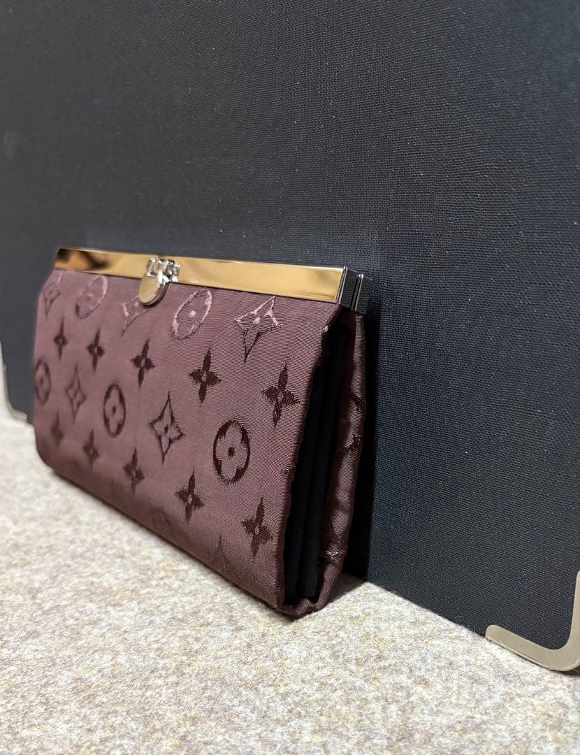 よっち様 ビスコース生地 がま口ショルダーバッグ ブラウン がま口長財布 2点