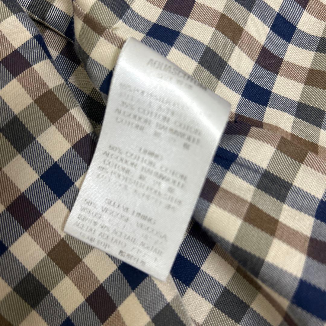 極美品 アクアスキュータム ステンカラーコート チェック ライナー ベージュ