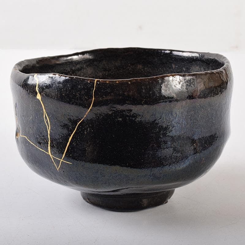茶道具　楽吉左衛門　十代旦入造　黒楽茶碗　共箱　M　R8075