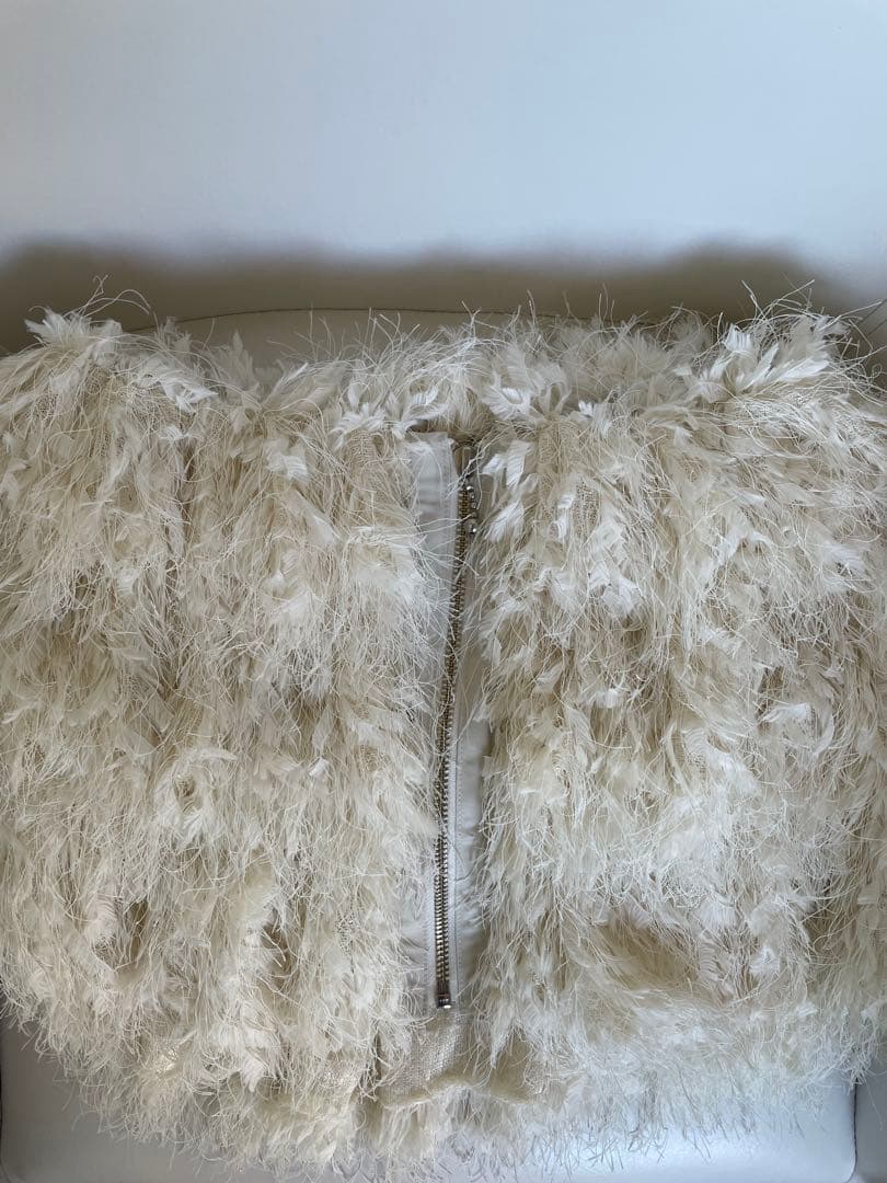 sheller シェリエ　back zip fringe bare top