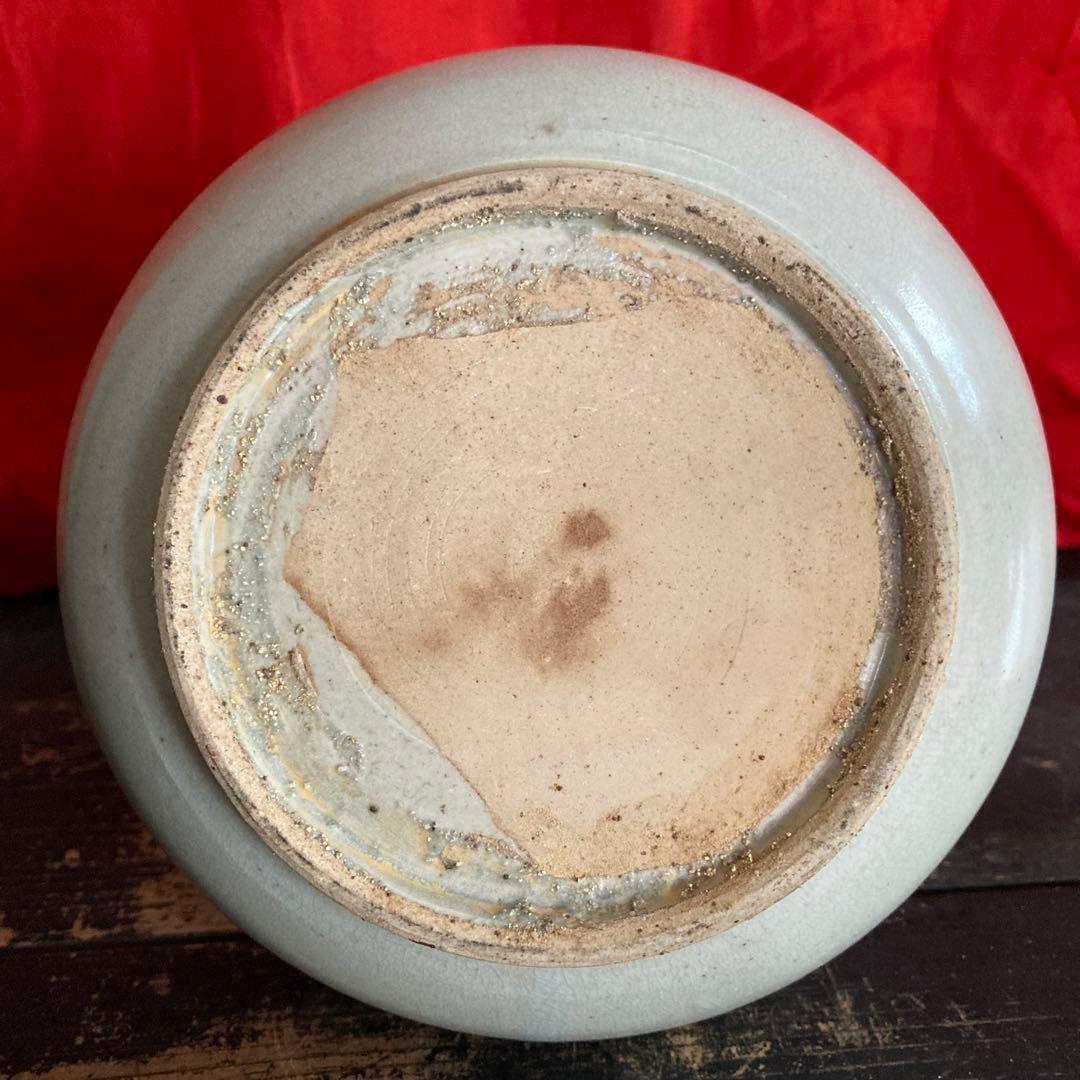 李朝　鉄砂　瓶　徳利　鳳凰文　箱付