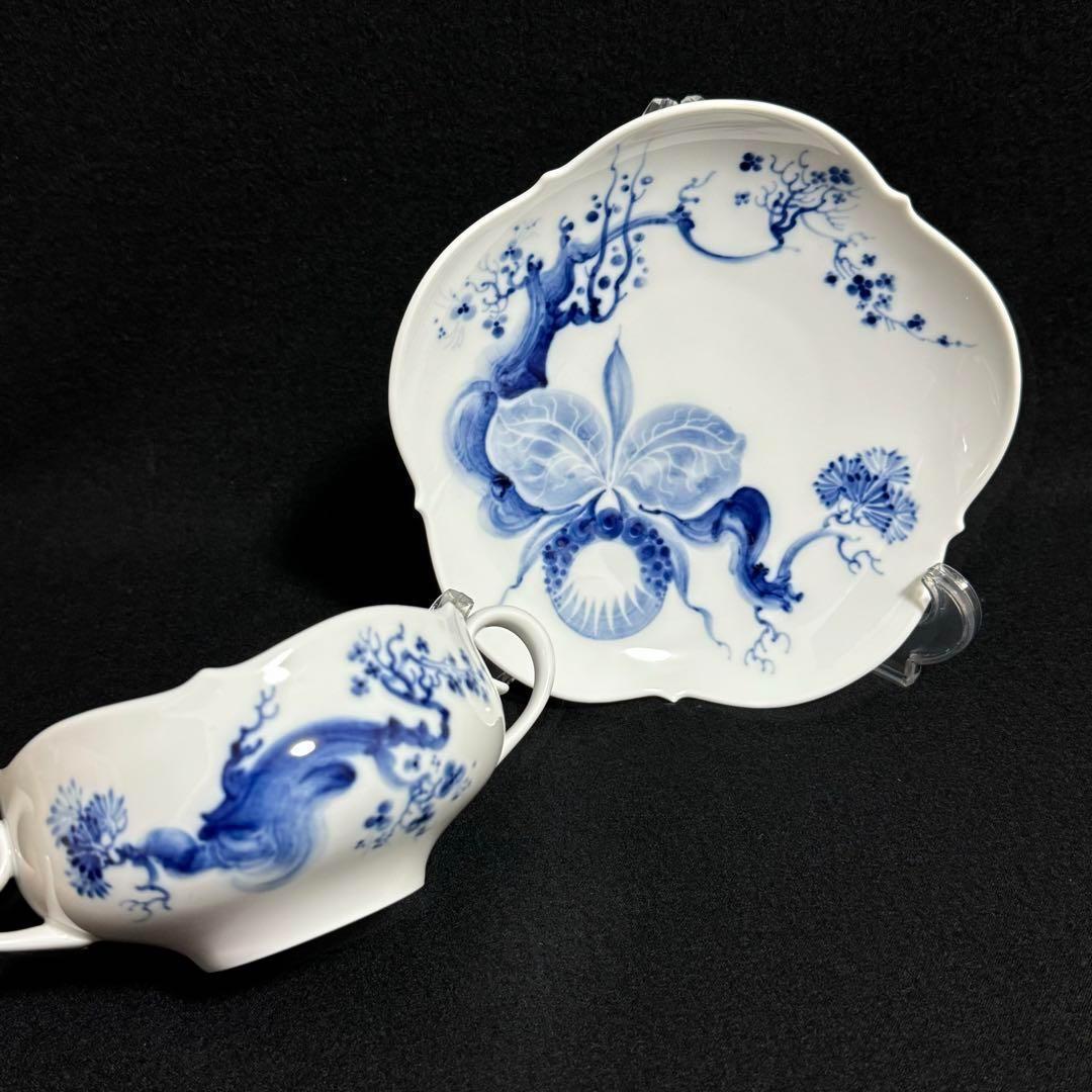ヒ*ン様 【希少/極美品】マイセン　ブルーオーキッド　スープ　カップ＆ソーサー