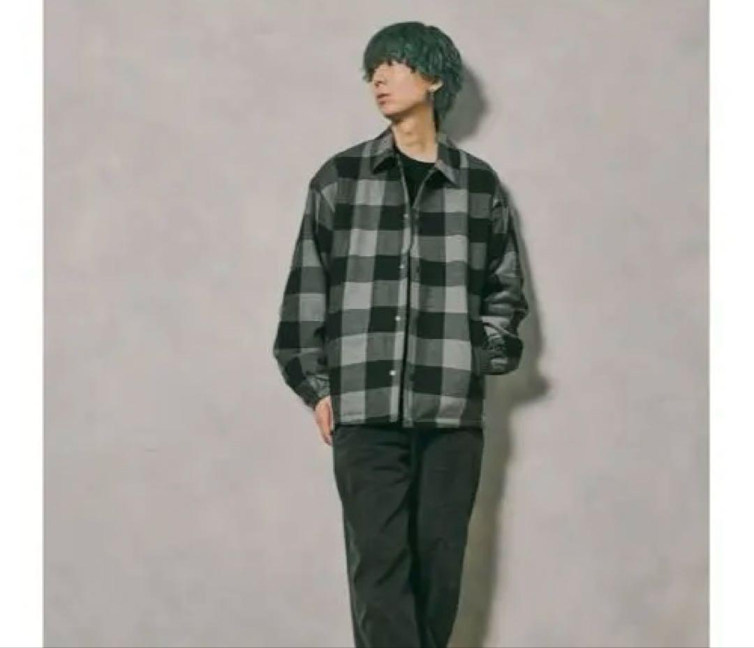 LATENCY チェックコーチジャケット　CHECK COATCH JACKET