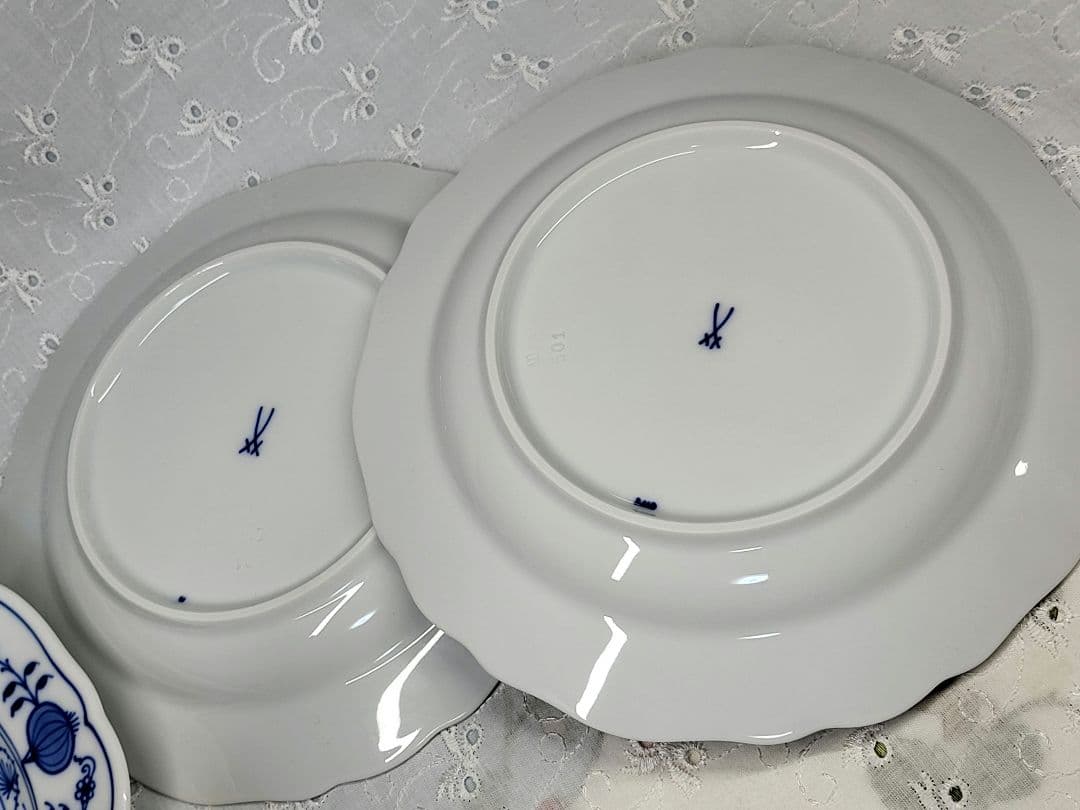 未使用✨マイセン ブルーオニオン プレート 18cm皿 サラダ デザート②
