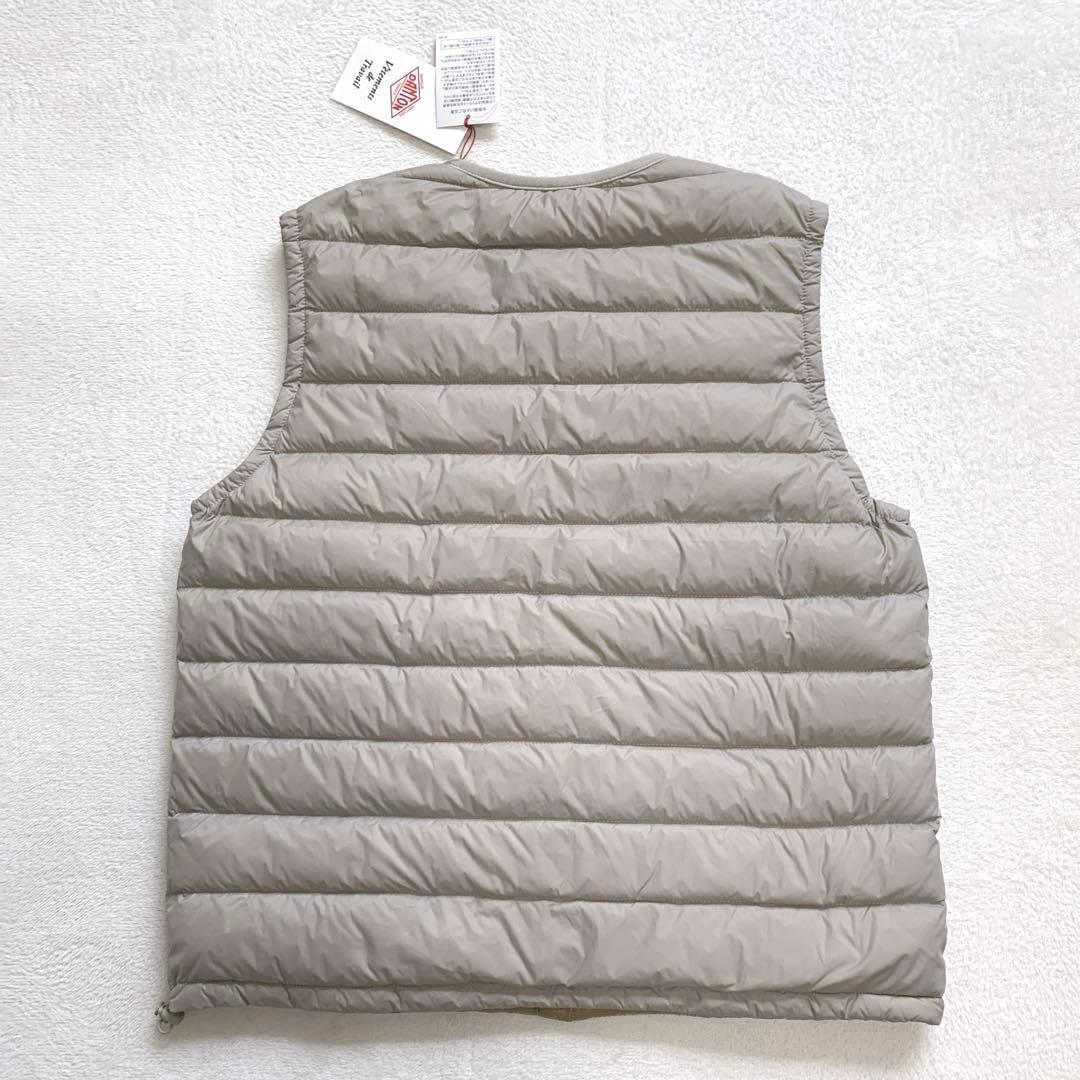 新品タグ付　DANTON ダントン　ダウンベスト　36 グレージュ　丸首