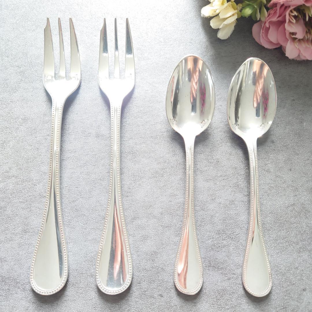 クリストフル パール ケーキフォーク コーヒースプーン 4点