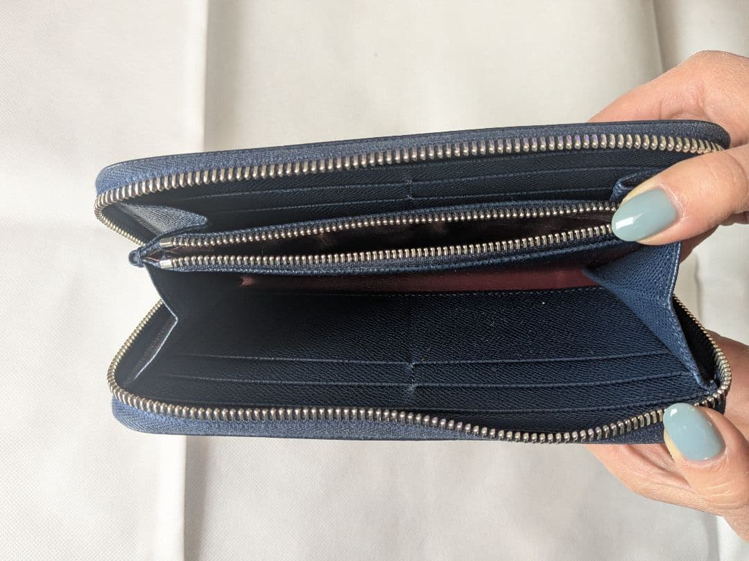 ブルガリ BVLGALI MAN 282588 ブルー　ジップウォレット　長財布