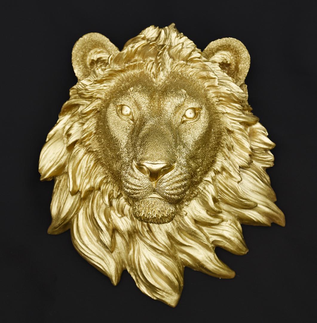 ライオン ゴールド 壁掛け オブジェ ★ 豪華 インテリア
