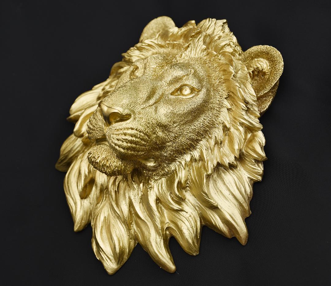 ライオン ゴールド 壁掛け オブジェ ★ 豪華 インテリア