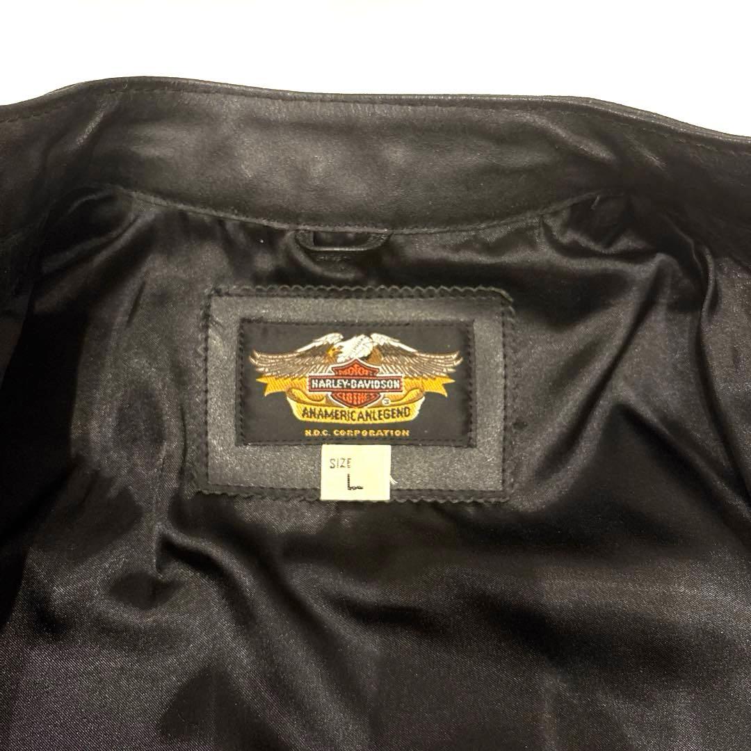 HARLEY DAVIDSON 本革 シングルライダースジャケット ツートン L