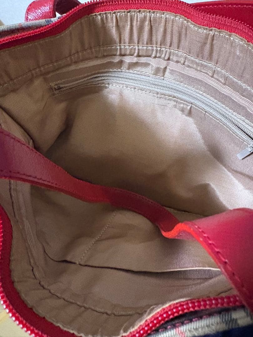 【希少】Burberrys ハンドバッグ ノバチェック 赤 ヴィンテージ