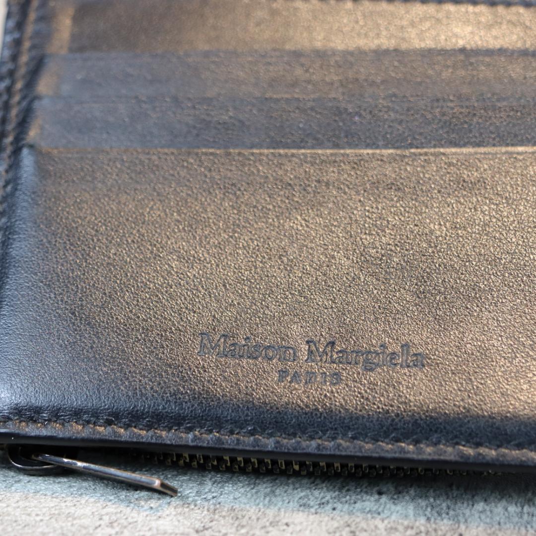 Maison Margiela 二つ折り 財布 レザー ブラック ユニセックス