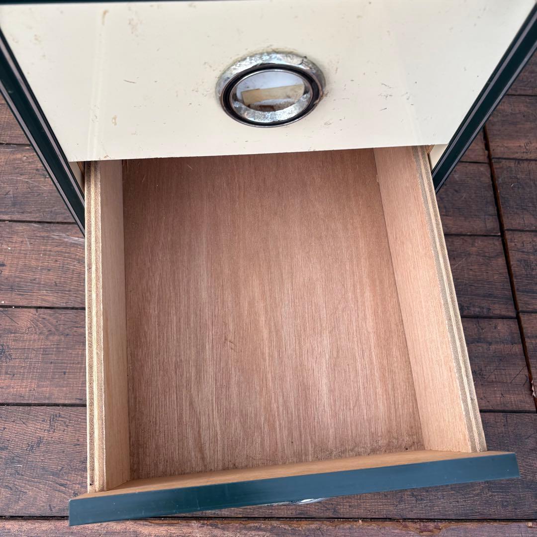 昭和レトロ レトロポップ 木製スリムキャビネット 8段 古家具 古道具ビンテージ