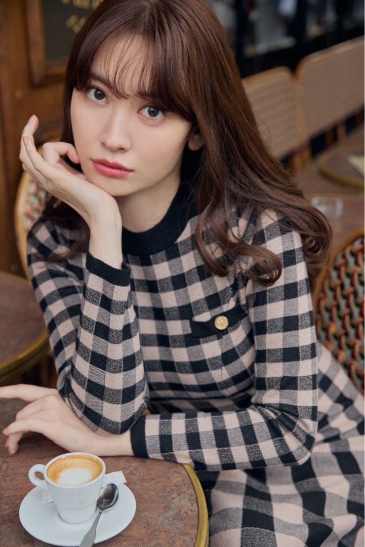 ワンピース Herlipto Plaid Jacquard Knit Dress S
