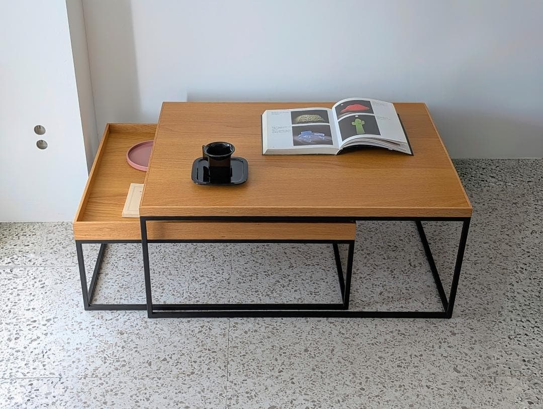 used 高野木工 リニエ コンビテーブル セット オーク×アイアン 美品 北欧