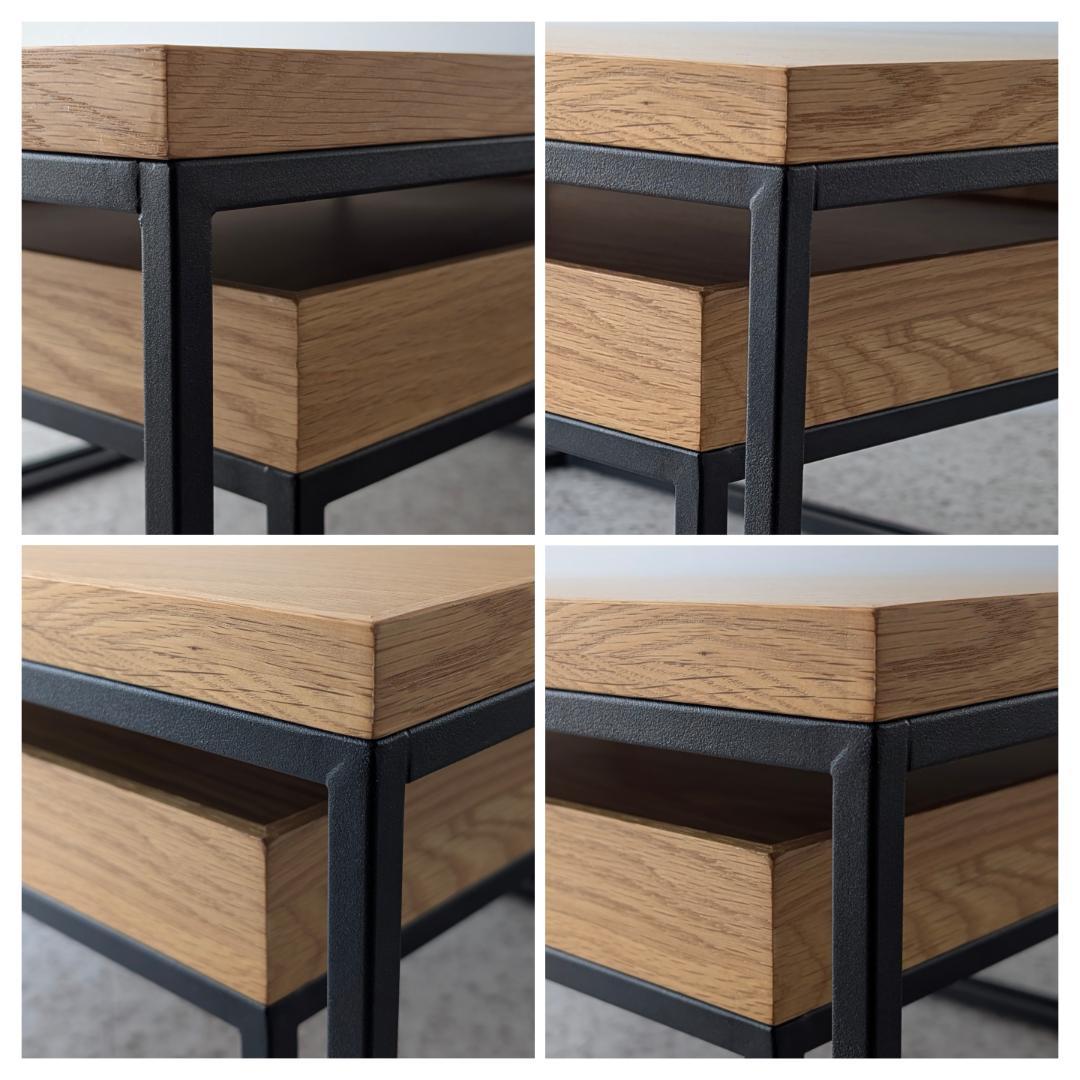 used 高野木工 リニエ コンビテーブル セット オーク×アイアン 美品 北欧