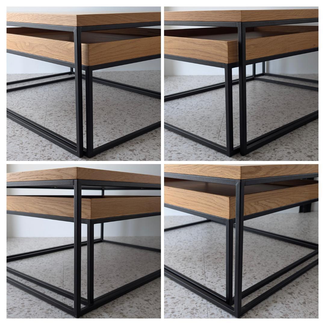 used 高野木工 リニエ コンビテーブル セット オーク×アイアン 美品 北欧