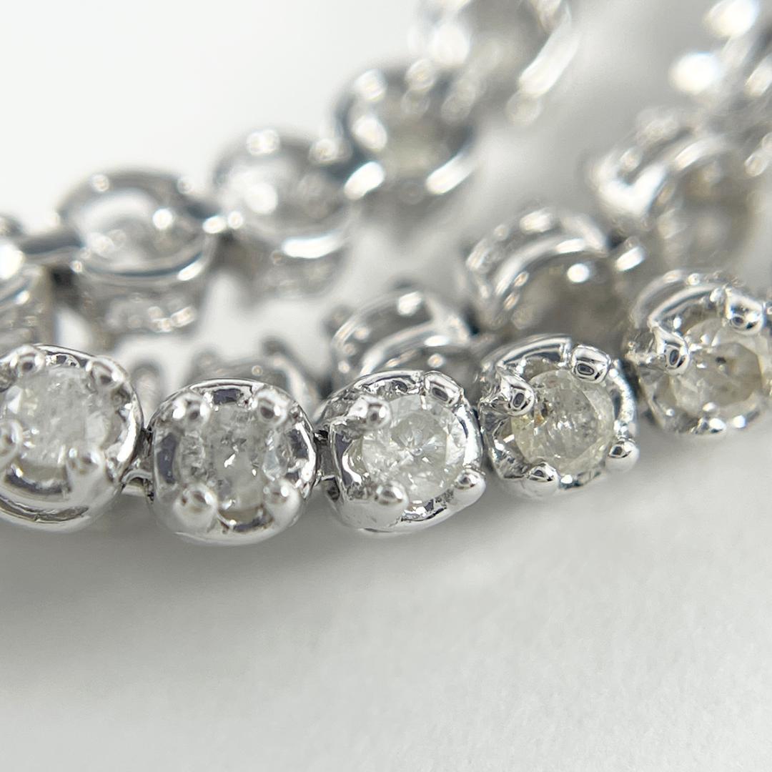K14WG 天然ダイヤモンド 1.00ct テニスブレスレット