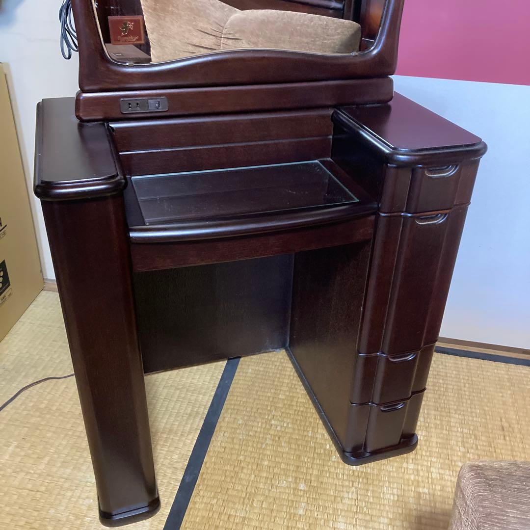 美品 ❤︎ アンティーク ドレッサー ライト付き 鏡台 収納多数 婚礼家具