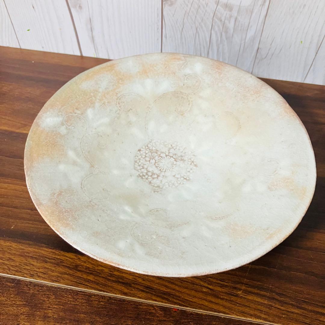 【新品】京焼 皿 森里良三作 荒土物 中鉢 食器 清水焼 京都 早蕨