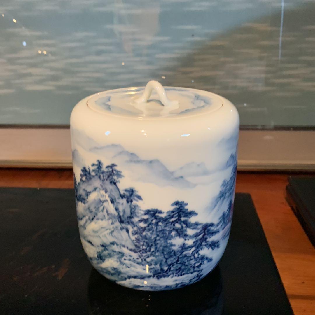 茶道具　山水手描き