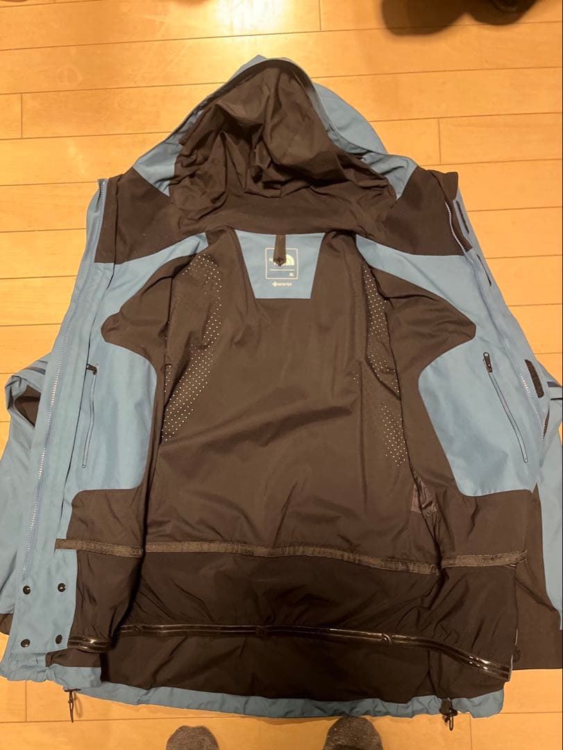 ノースフェイス　マウンテンジャケット　黒水色　XL