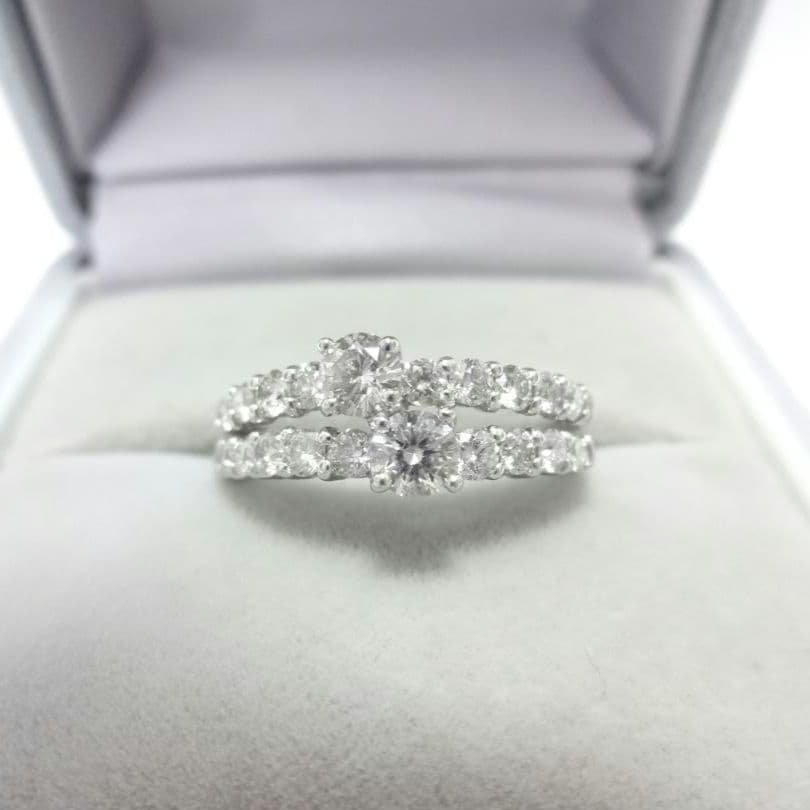 【さち様】1.00ct　ダイヤモンド　ダブルハーフエタニティ　リング　プラチナ