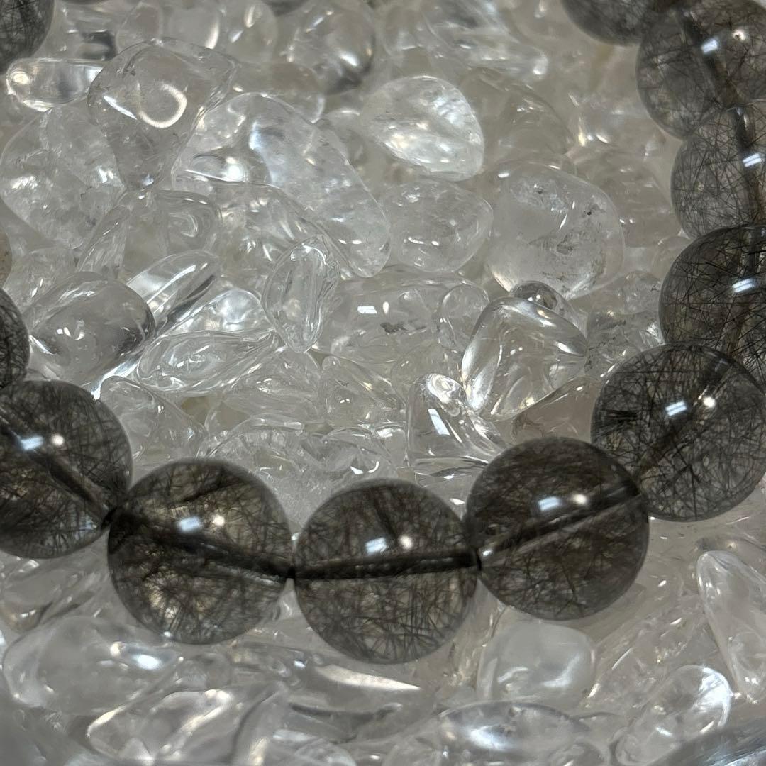 ブラックルチルクォーツ　12mm パワーストーン　天然石　高品質　大玉 開運