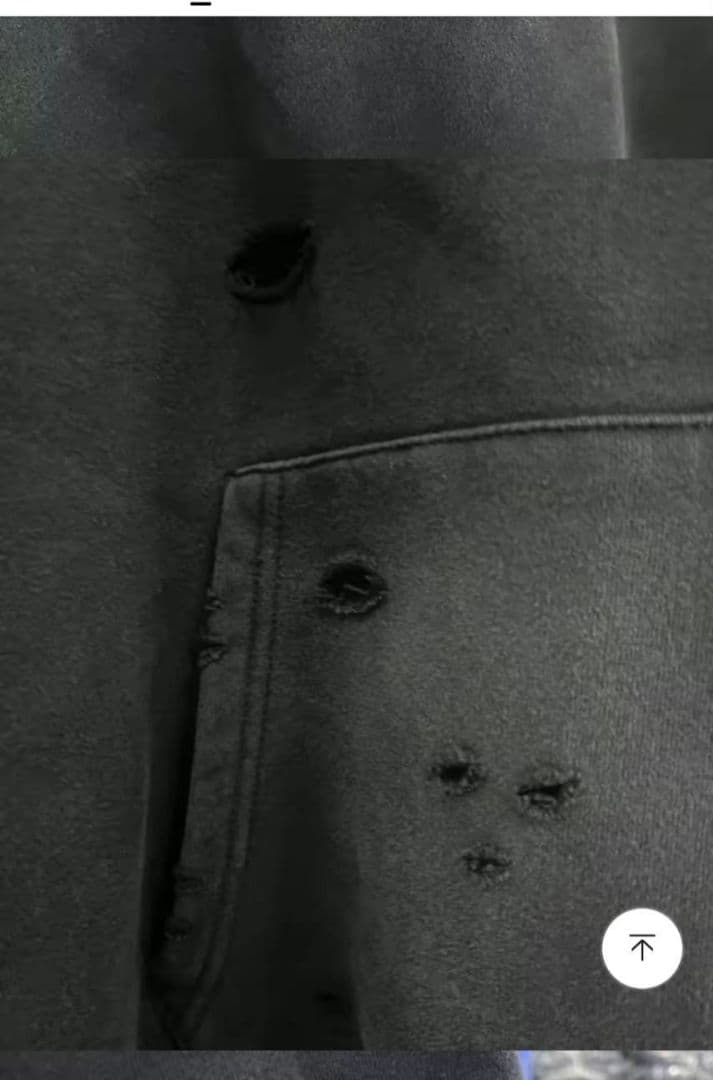 SAINT ブラックパーカー ダメージ加工