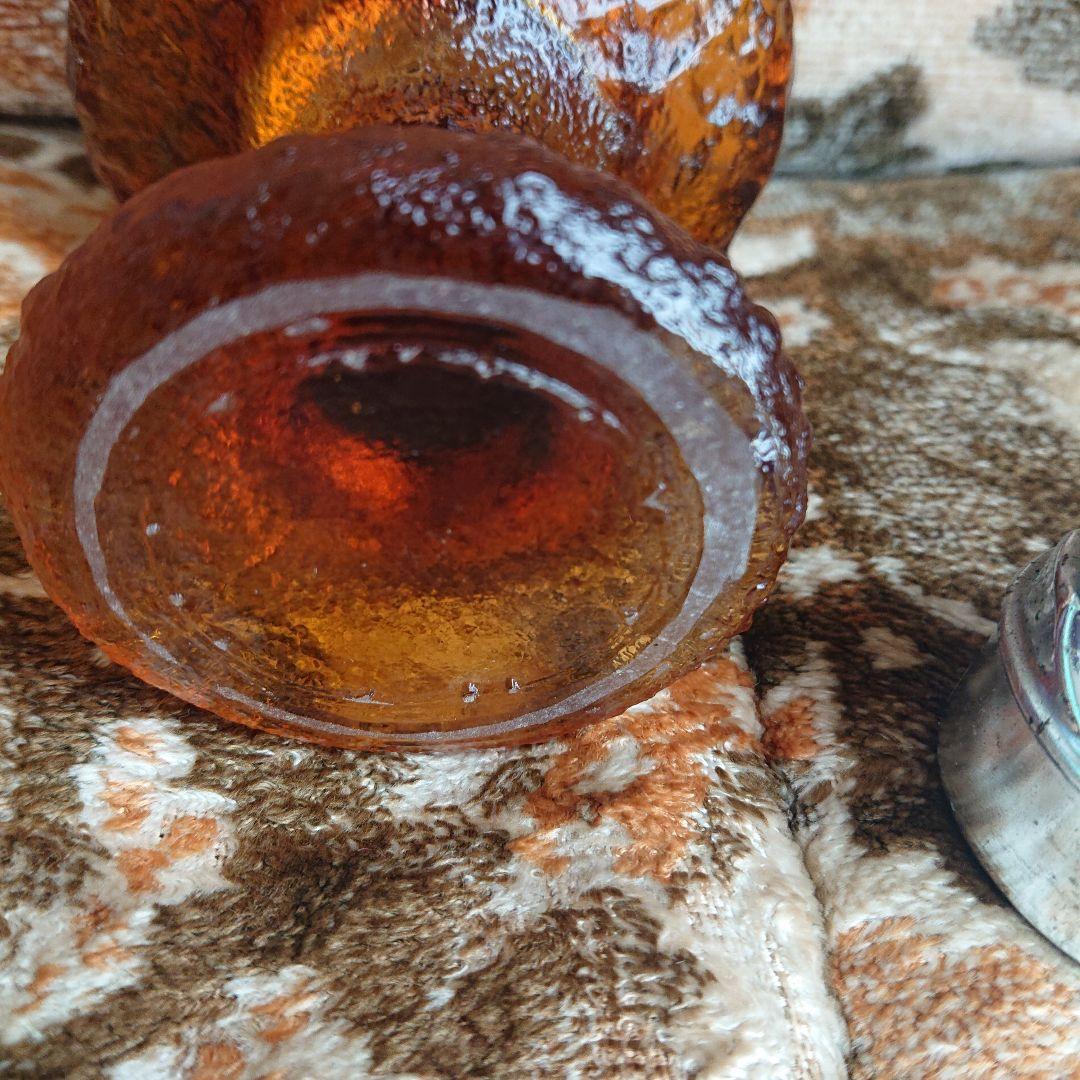 アンバーガラス 置き型ライター希少アンティーク