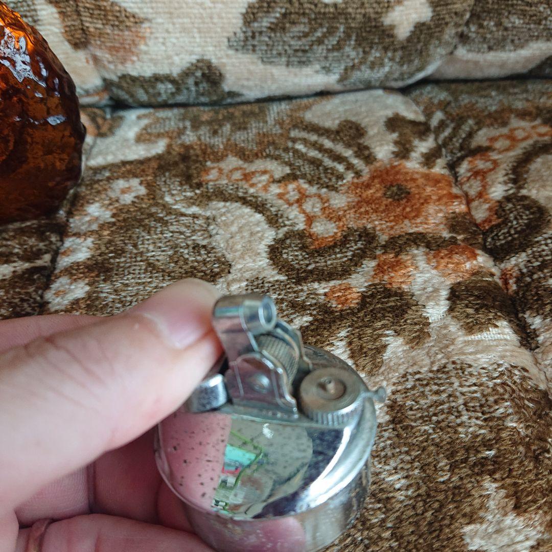 アンバーガラス 置き型ライター希少アンティーク