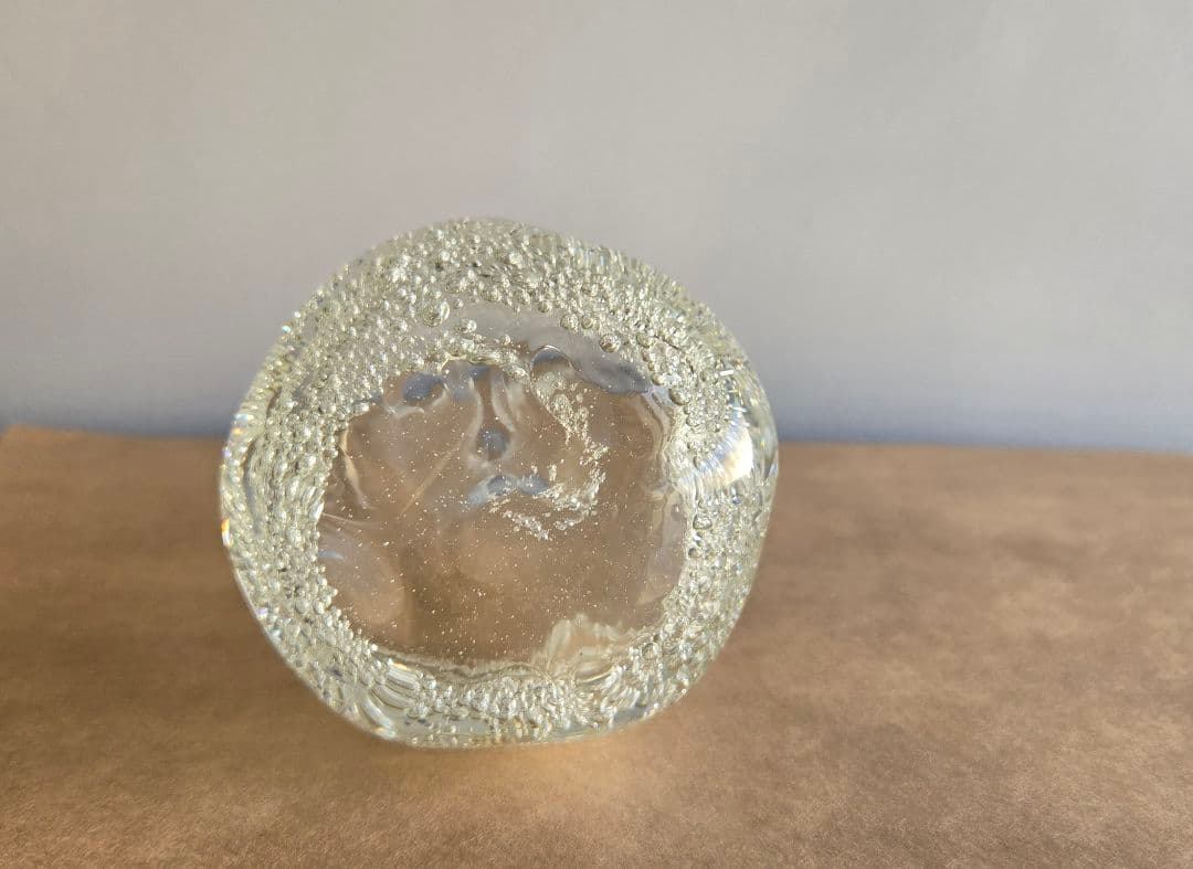 ＊新品未使用＊　泡入りガラスの一輪挿し　ガラス作家