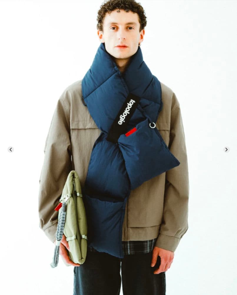 topologie マフラー Puffer Scarf Marine Blue