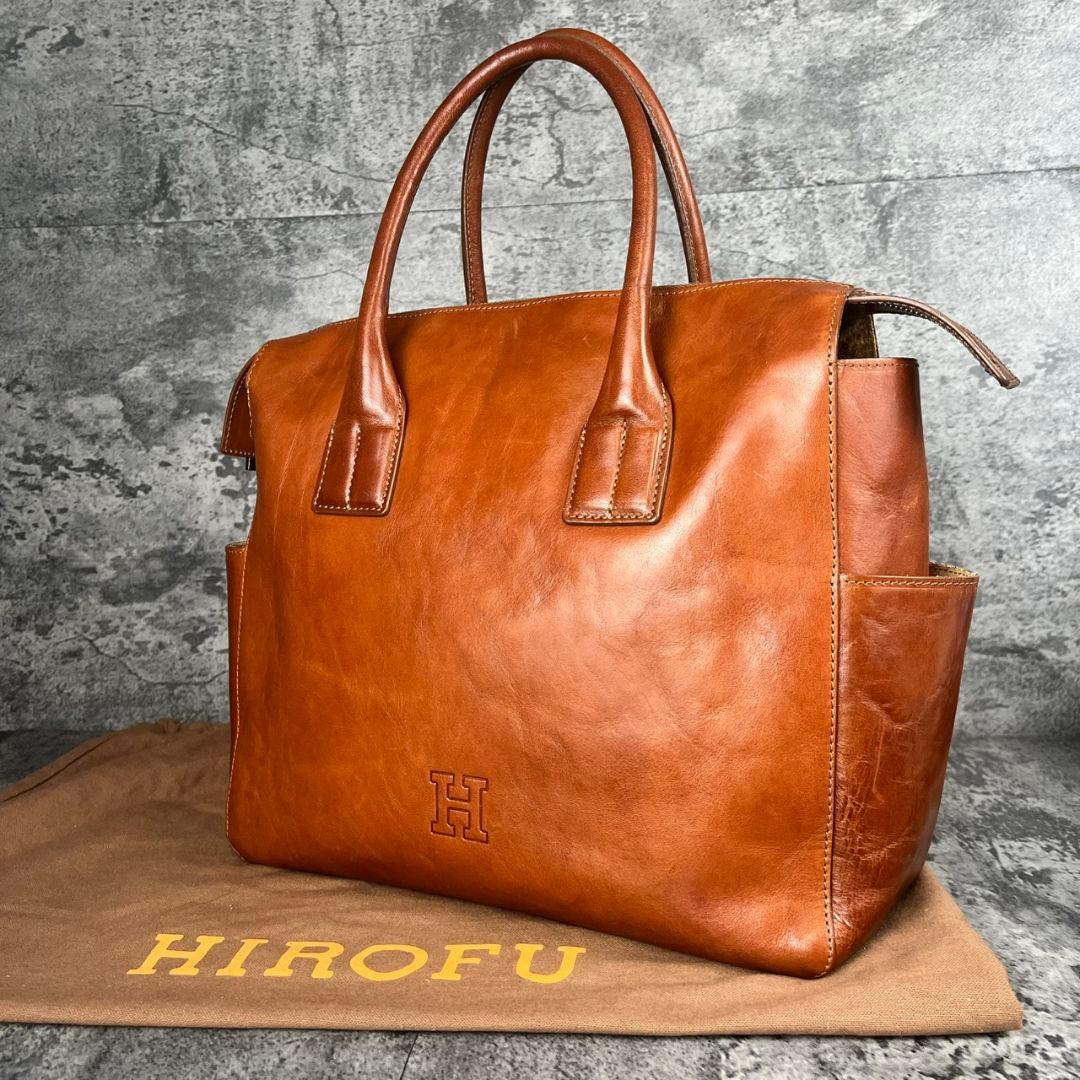 HIROFU ヒロフ カーフレザー バッグ キャラメルブラウン A4対応
