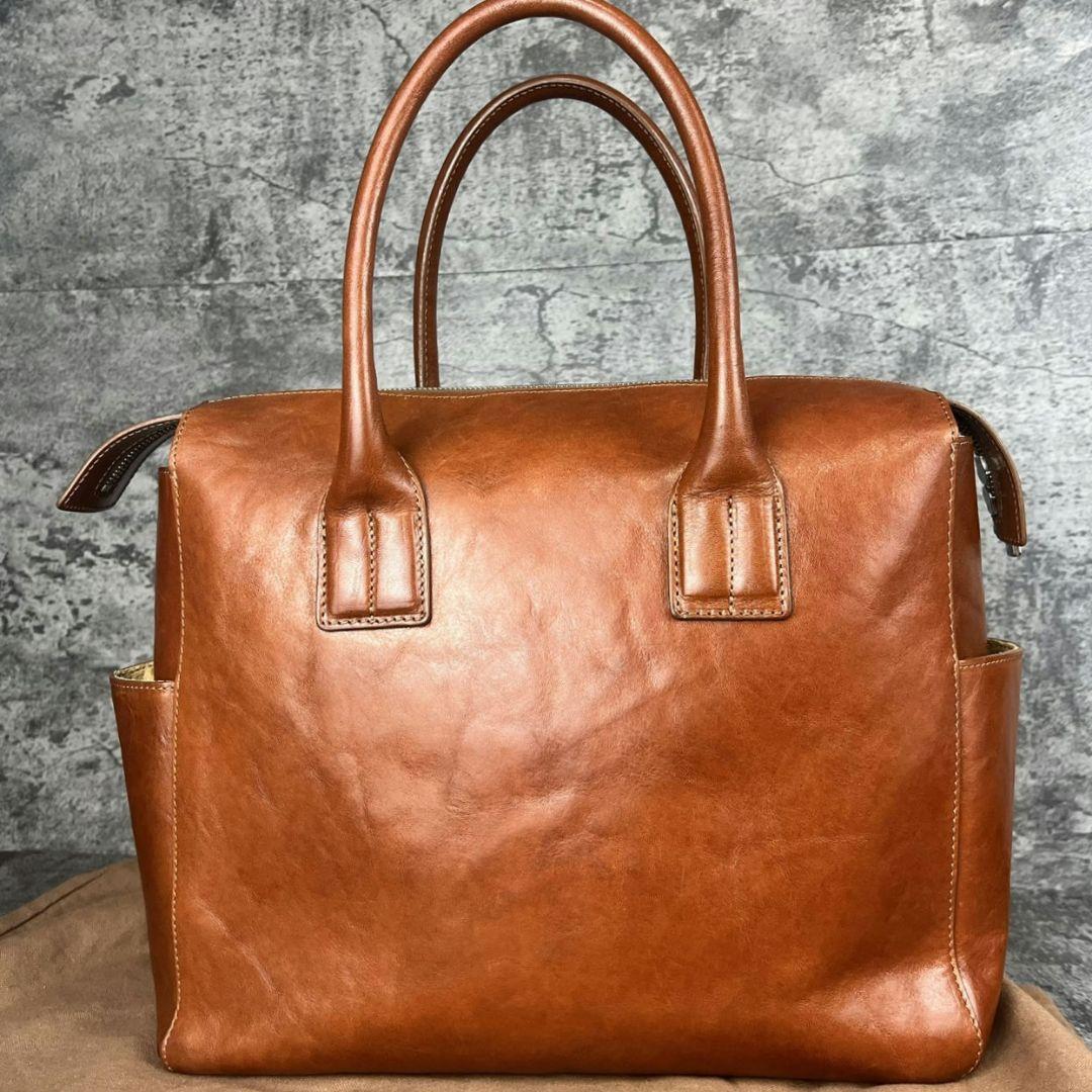 HIROFU ヒロフ カーフレザー バッグ キャラメルブラウン A4対応