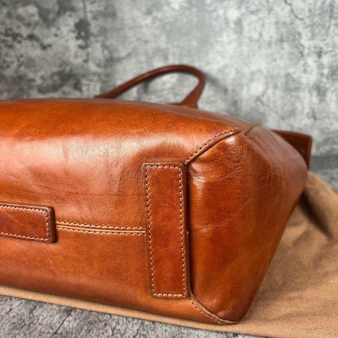 HIROFU ヒロフ カーフレザー バッグ キャラメルブラウン A4対応