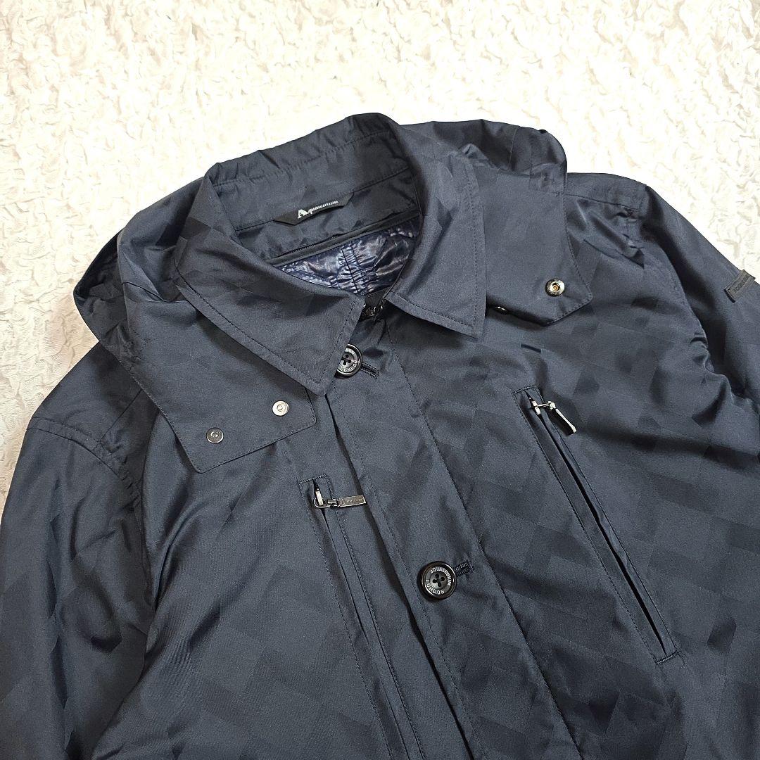 アクアスキュータム ジャケット コート 総柄 ライナー軽量 2way ショート丈