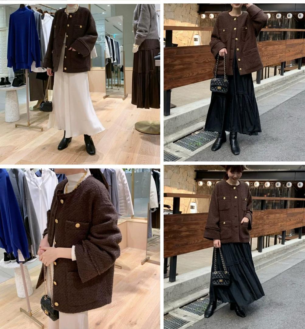 Loungedress ラウンジドレス ツイードジャケット ブラウン