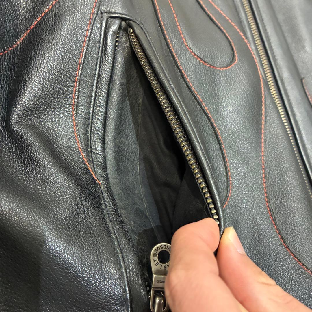 s*i様 Harley-Davidson　レザージャケット　ファイヤーパターン