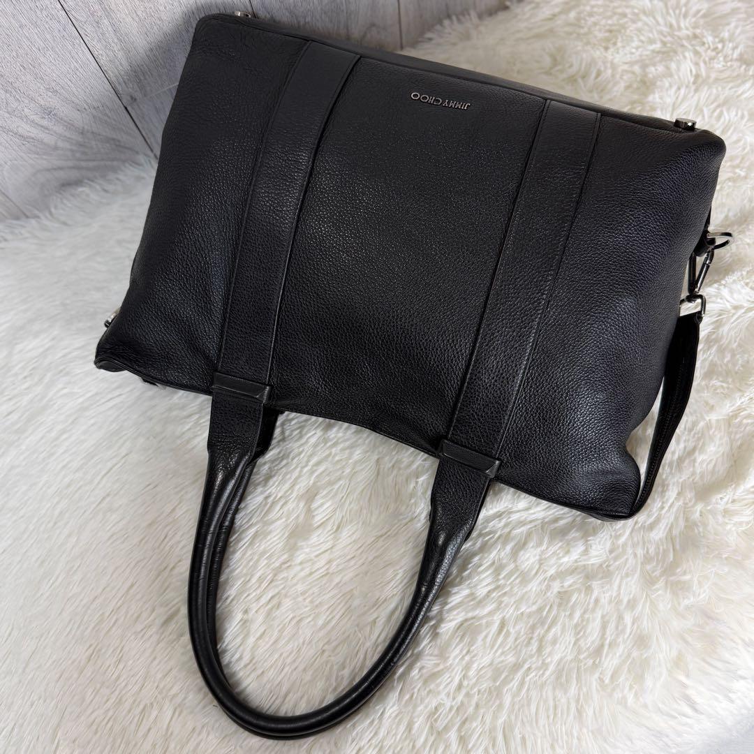 人気♡A4可♡ジミーチュウ ロゴ グレインレザー トートバッグ